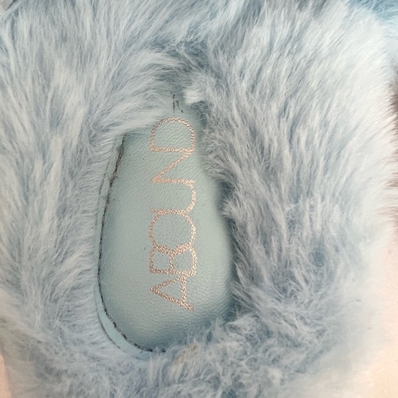 Abound Blue Furry Sling Back Slides Slippers 10 - Picture 3 of 8